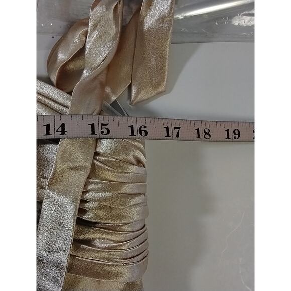 AW BRIDAL SZ 8 M champagne Blustery formal party gala maxi dress NEW B36 - Picture 7 of 9